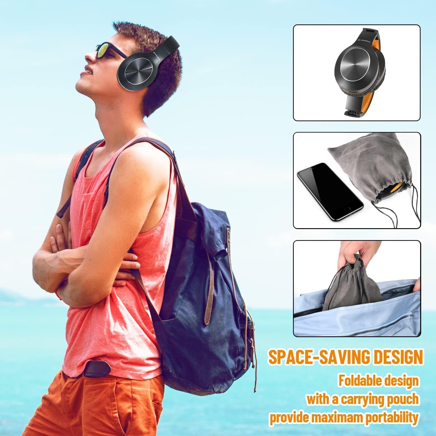 Over Ear Bluetooth Headphones with 68 Hours Playtime and Sound Isolation
