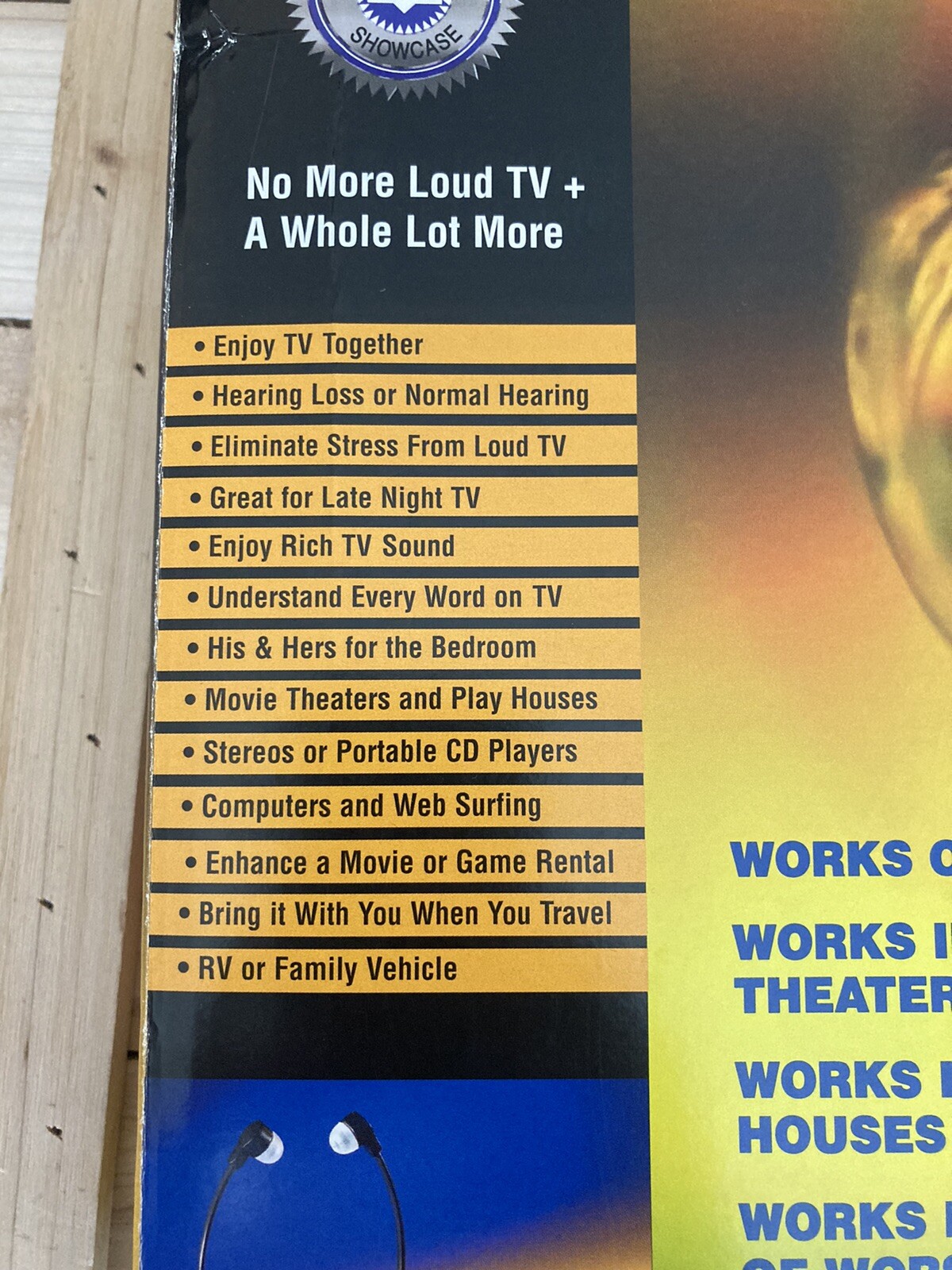 TV Ears+ Sound Booster Headphones 95 KHz .