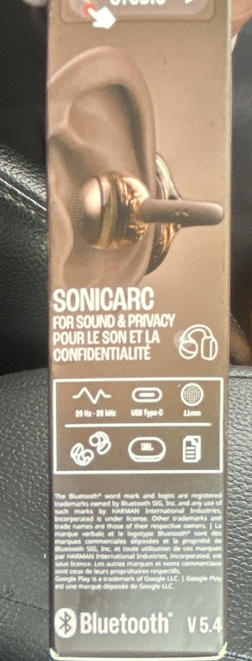 JBL Soundgear Clips Open-Ear Bluetooth IP54 Mic 11mm Brown