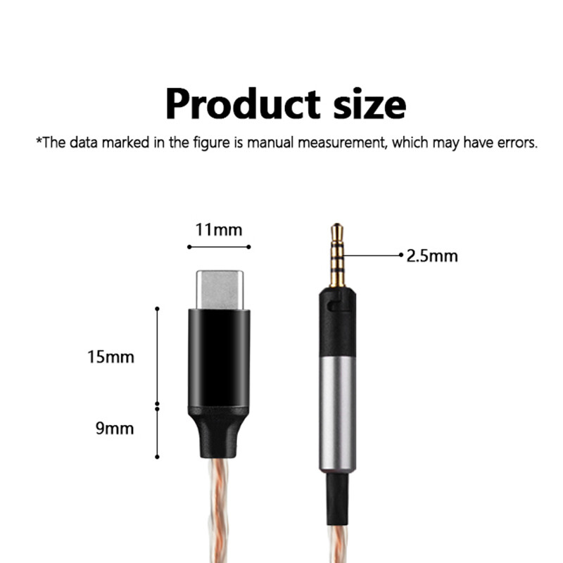 6N HiFi DAC Type C Cable For Sennheiser HD518 558 569 579 598 560S Headphone