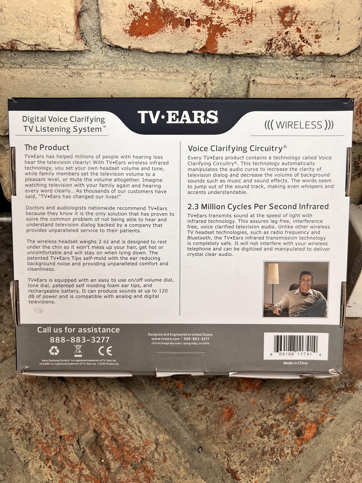 TV Ears Digital 5.0 TV Listening System Black Wireless Infrared Headset Neckband