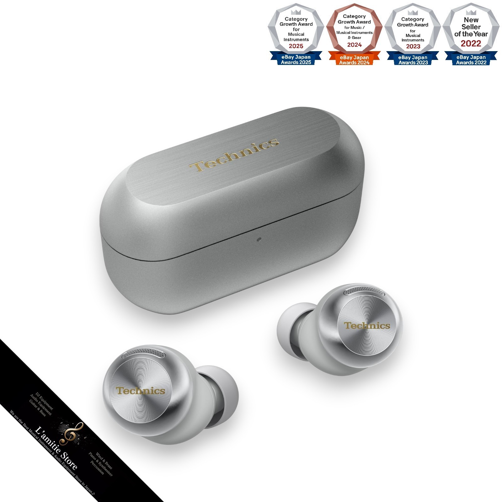 Technics EAH-AZ100-S Wireless Noise Cancelling Earbuds Bluetooth EAHAZ100 Silver