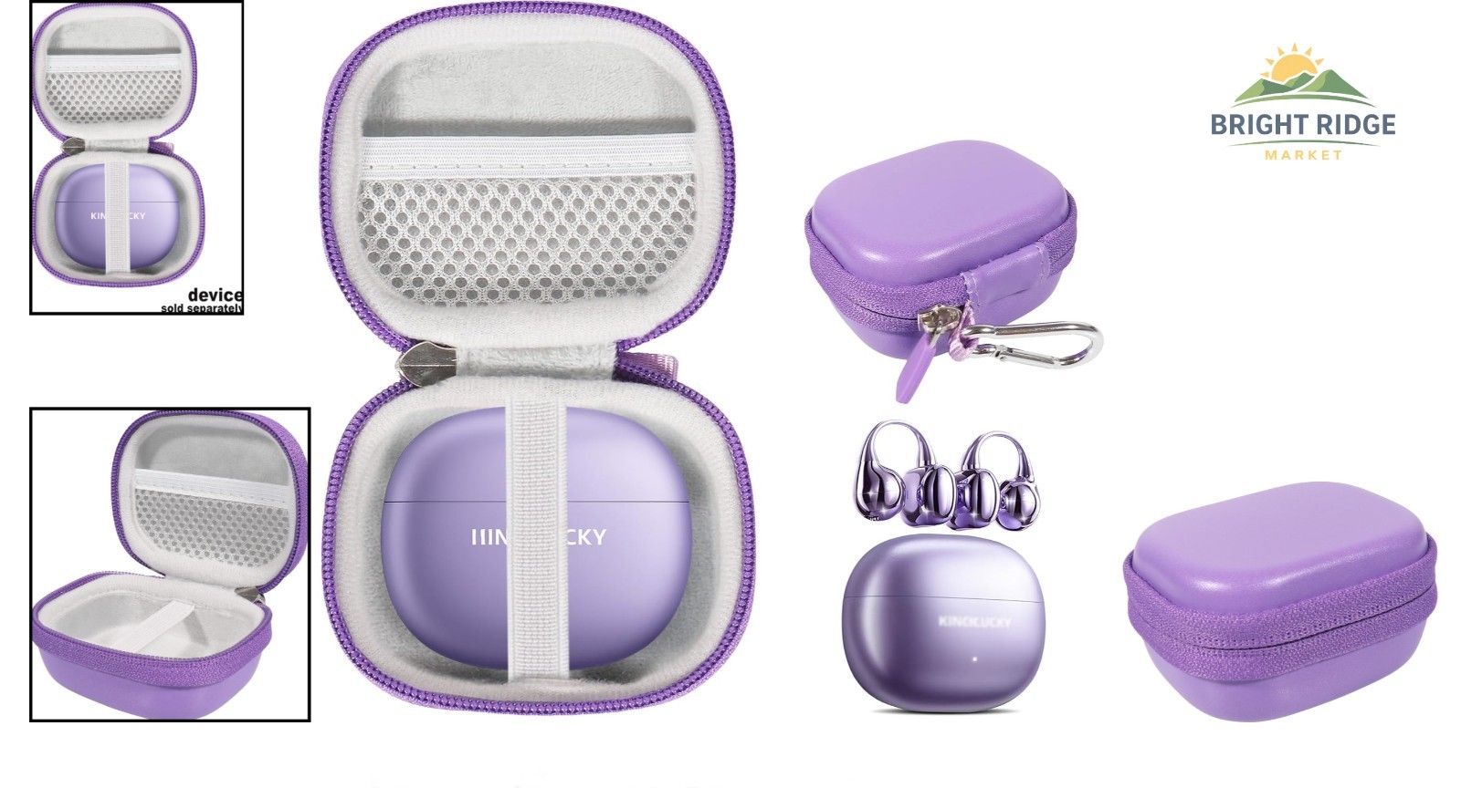 Universal Earbud Case with Elastic Strap for Clip-On Headphones, Lightweight