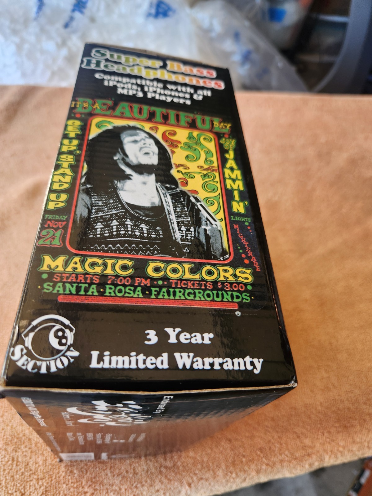 Bob Marley Reggae Super Bass Wired Headphones New In Box