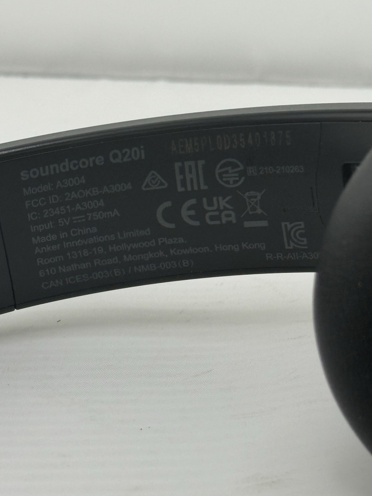 Soundcore Q20i Hybrid Active Noise Cancelling Headphones, Black – With Box