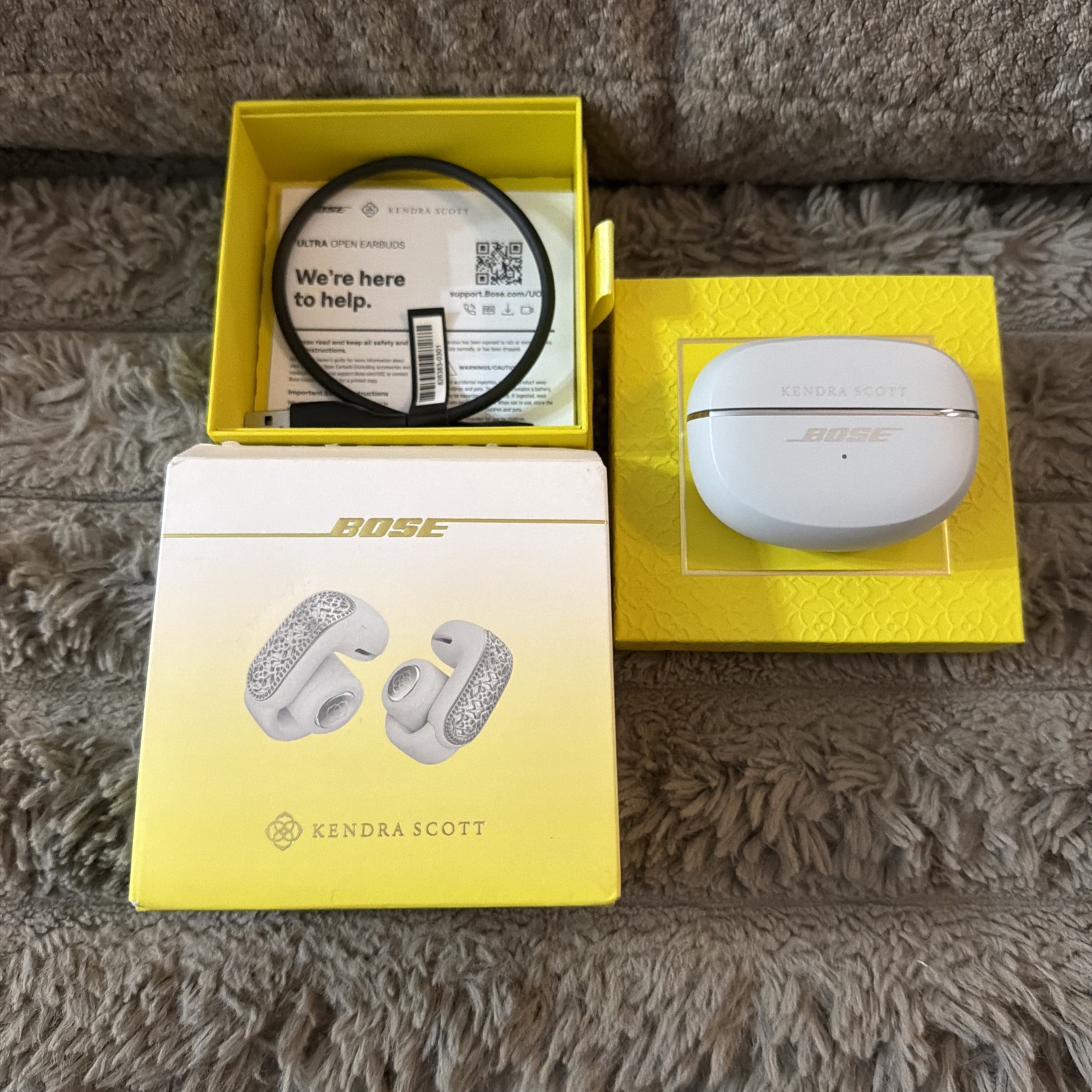 Bose x Kendra Scott Ultra Open Earbuds – Rhodium Filigree “Open Box”