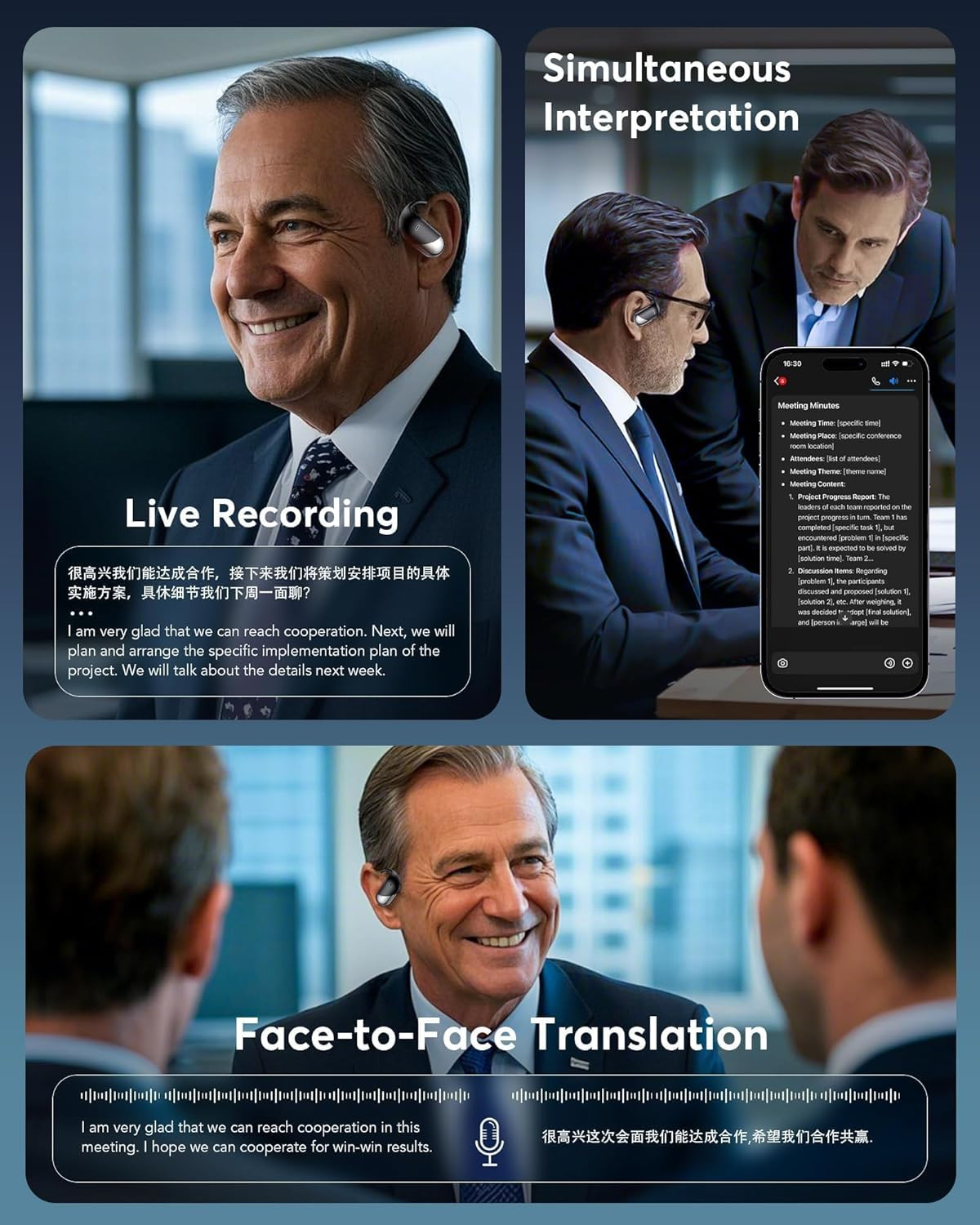 AI Translation Earbuds Real Time – H9 Instant Bluetooth 6.1 Translator: 198 Lang