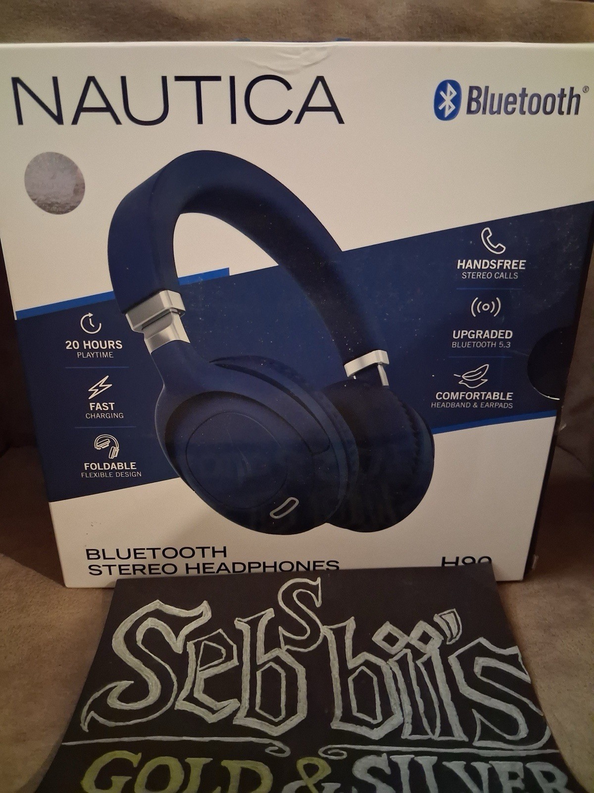 Nautica H90 Wireless Bluetooth Headphones – Navy Blue – Open Box / Never Worn