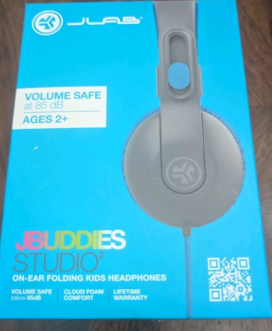 JLab JBuddies Studio 2 Kids Headphones Volume Safe 85dB Folding On Ear New