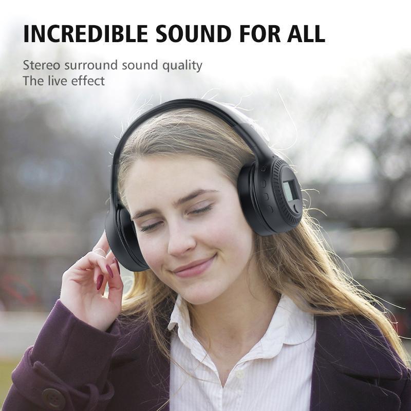 Zealot B19 Headphones Lcd Display Hifi Bass Stereo Earphone Bluetooth Wireless H
