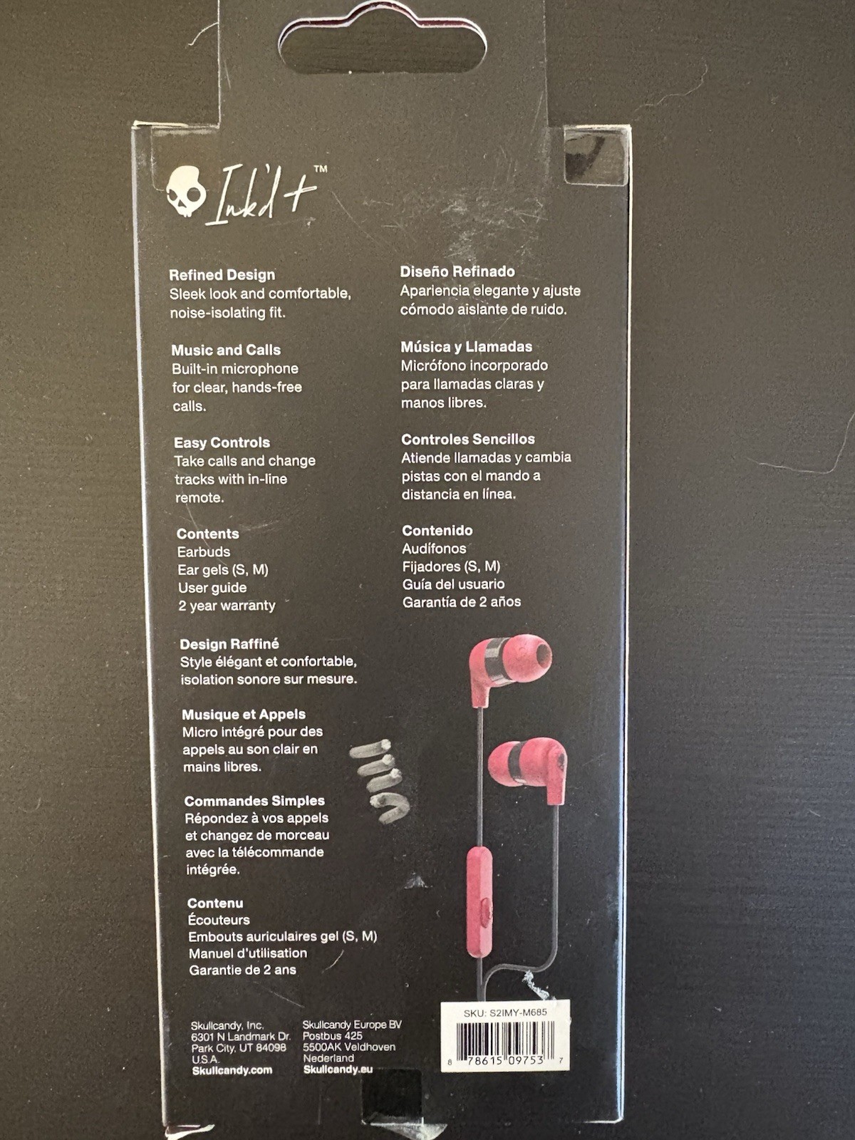 Skullcandy Ink’d Plus In Ear Earbuds With Mic and Track Control Fast Ship