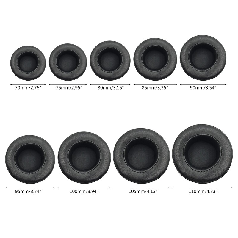Replacement Sheepskin Leather Earpads Ear Cushion 70mm-110mm Earpads Round