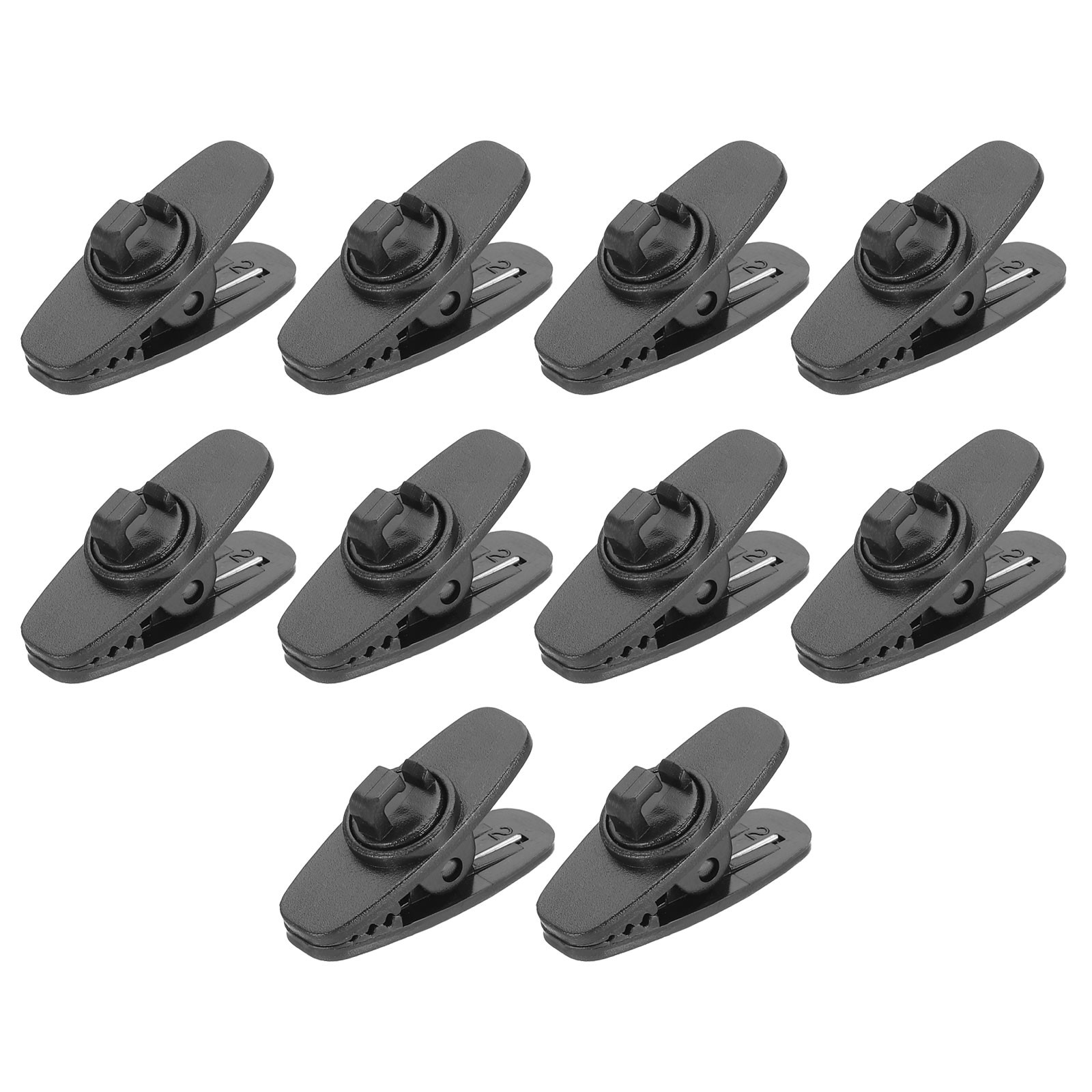 10 Pcs 360 Degree Rotate Headphone Wire Clip 1.18″x0.47″x0.59″ Black