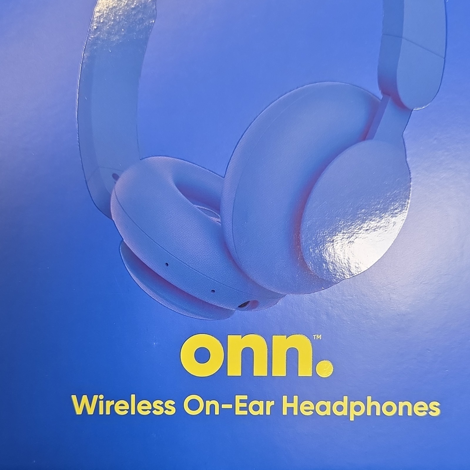 onn. Groove Bluetooth Wireless On-Ear Headphones w/ Mic, Blue, 24 Hr