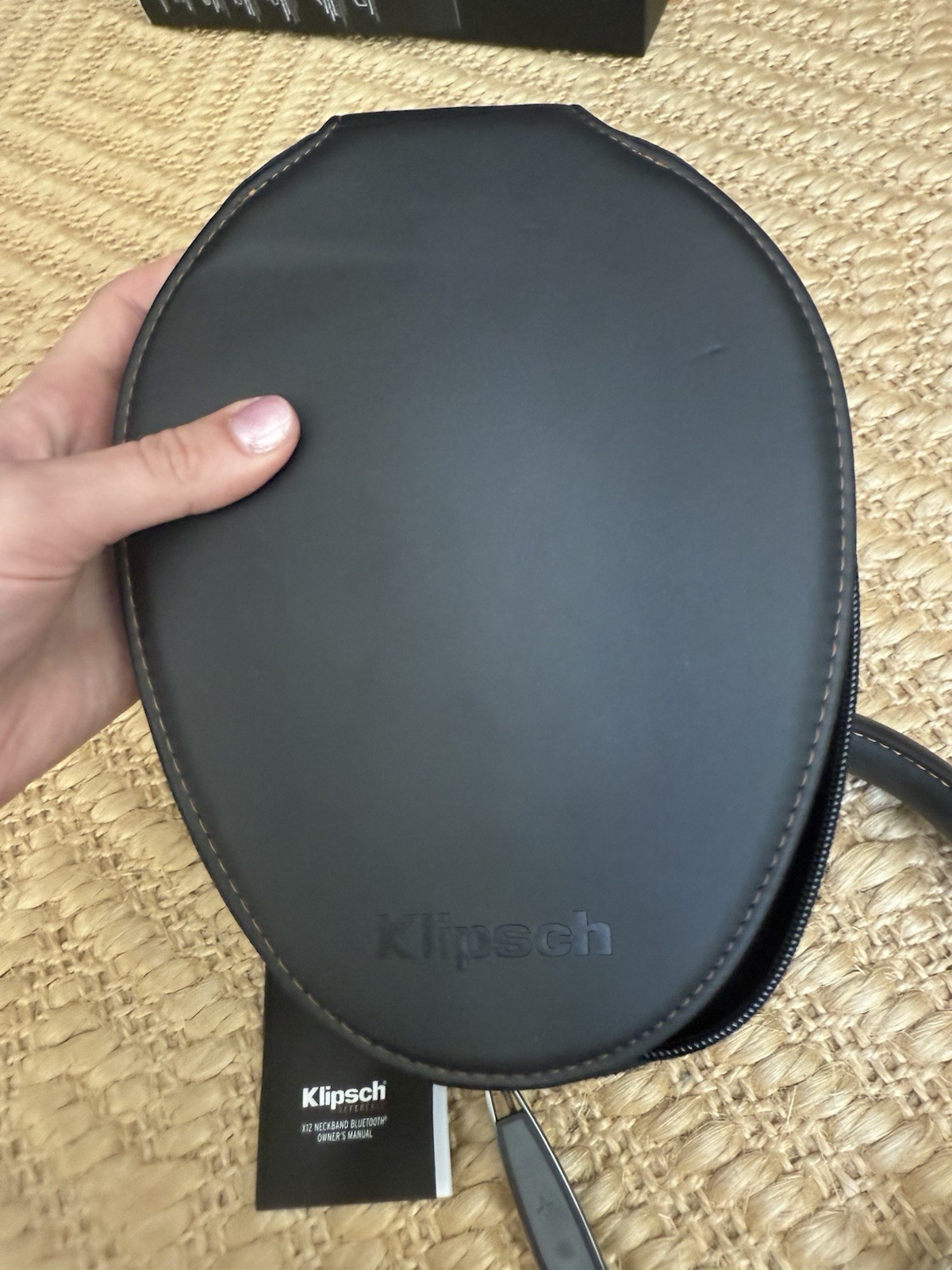 Klipsch 1062797 X12 Bluetooth Neckband Headphones – Black Leather