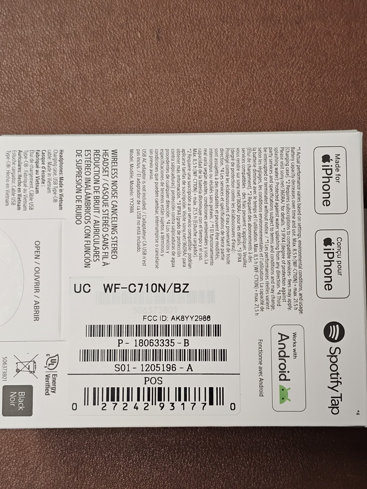 Sony WF-C710N Wireless Earbuds Noise Canceling – Black