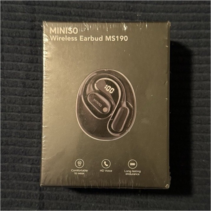 MINISO MS190 Bluetooth Wireless Earbud Black, HD Voice, Long Lasting Endurance