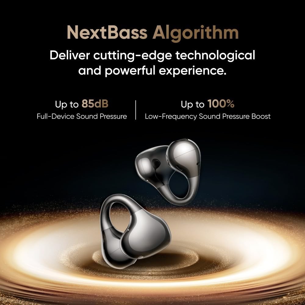realme Buds Clip Open Ear Wireless Earbuds with 11mm Dual Magnet Drivers, 3D Spa
