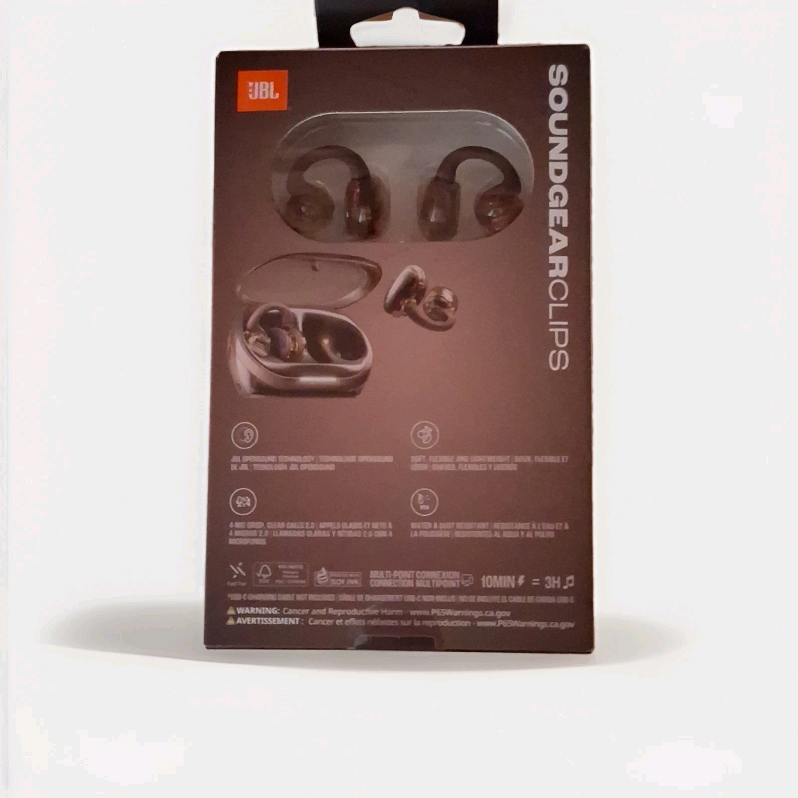 JBL Soundgear Clips Open-Ear True Wireless Bluetooth Earbuds Black