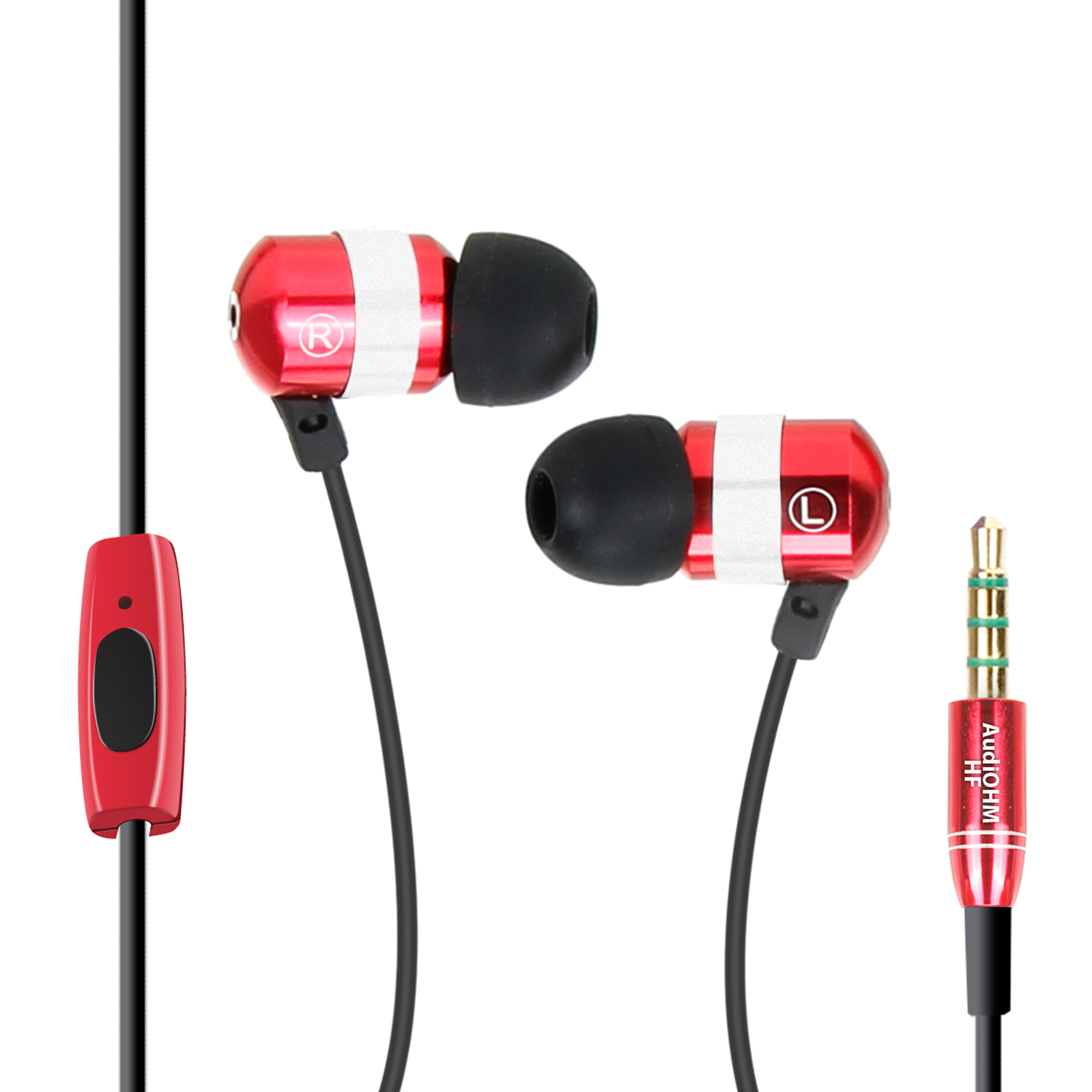 GOgroove AudiOHM HF Noise Isolating Earphone Headset with Built-in Microphone