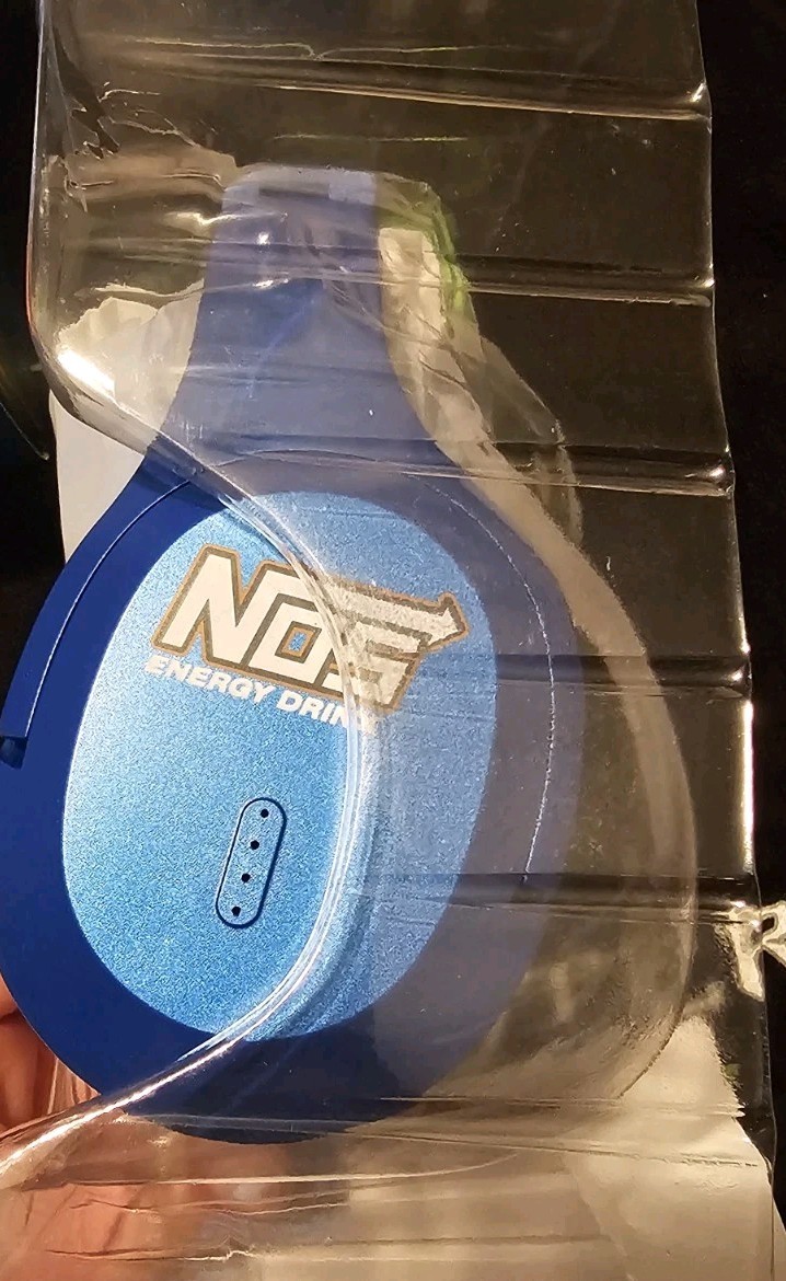 New NOS Energy Drink Wireless Headphones Blue Bluetooth Limited Edition