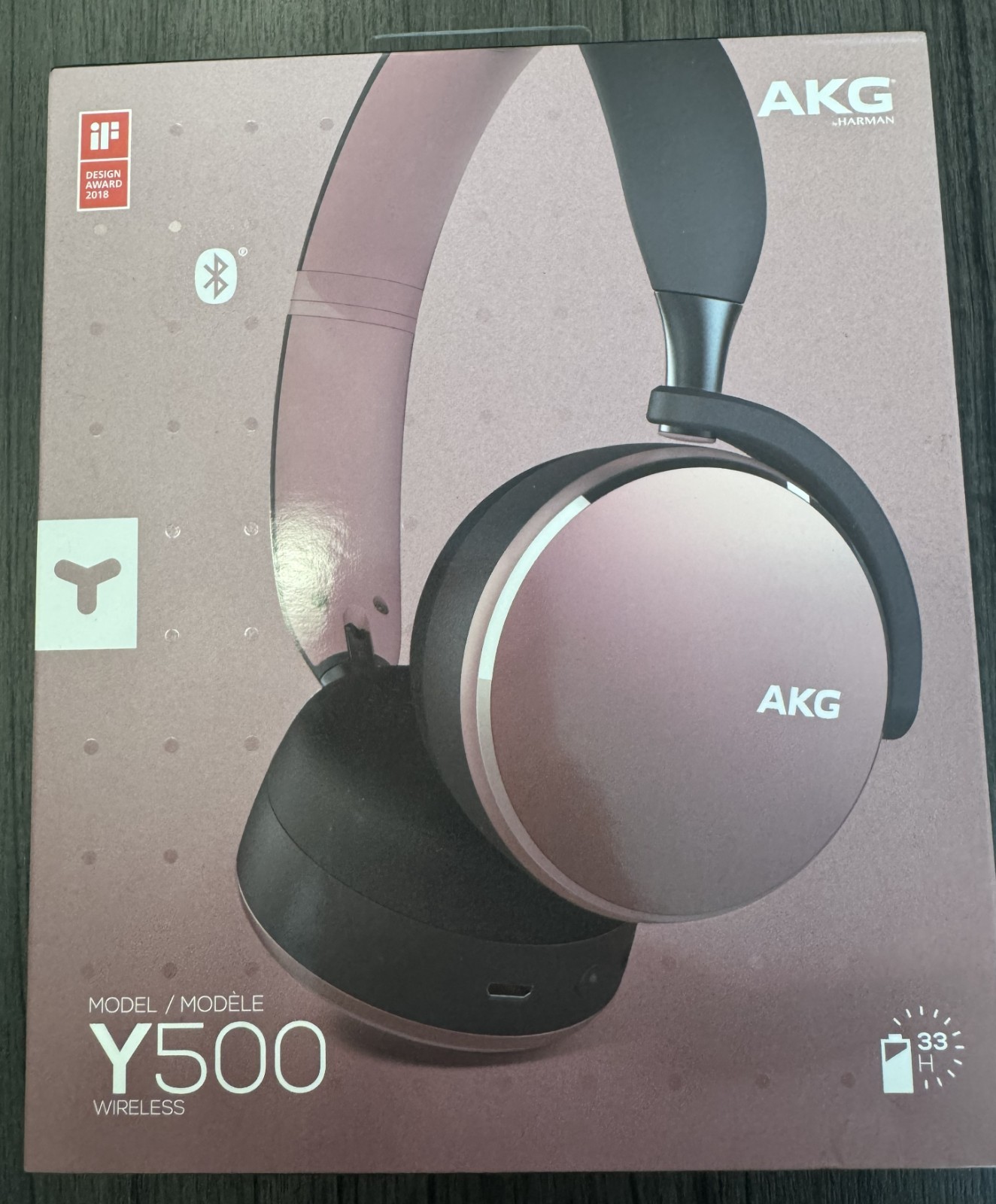 【BRAND NEW】AKG Y500 Wireless Bluetooth On-Ear Headphones – Black/ Pink – Sealed