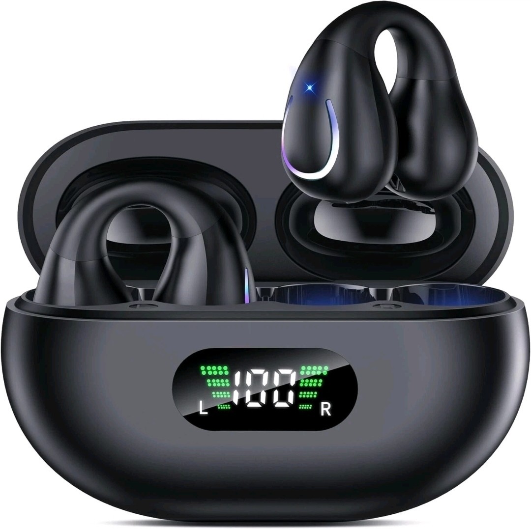 Clip On Wireless Earbuds YYK-Q71 Black Case Ear Clips