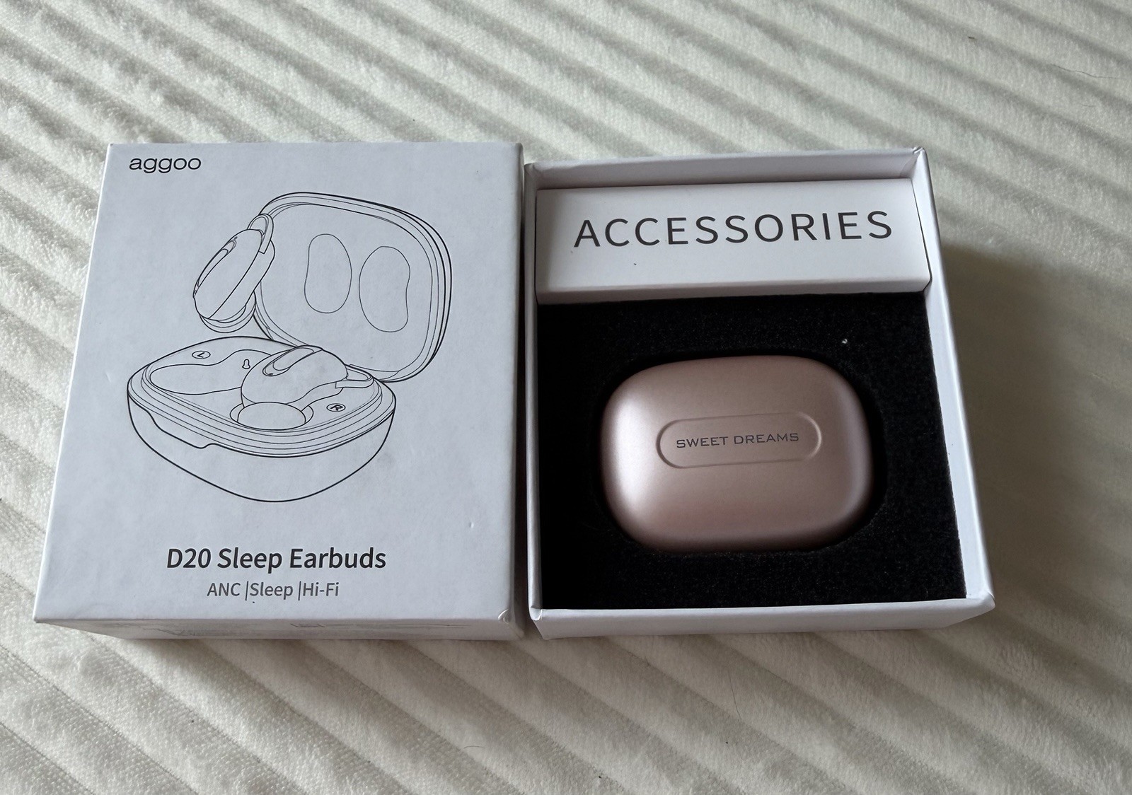 aggoo D20 Sleep Earbuds In-Ear True Wireless Bluetooth ANC Beige