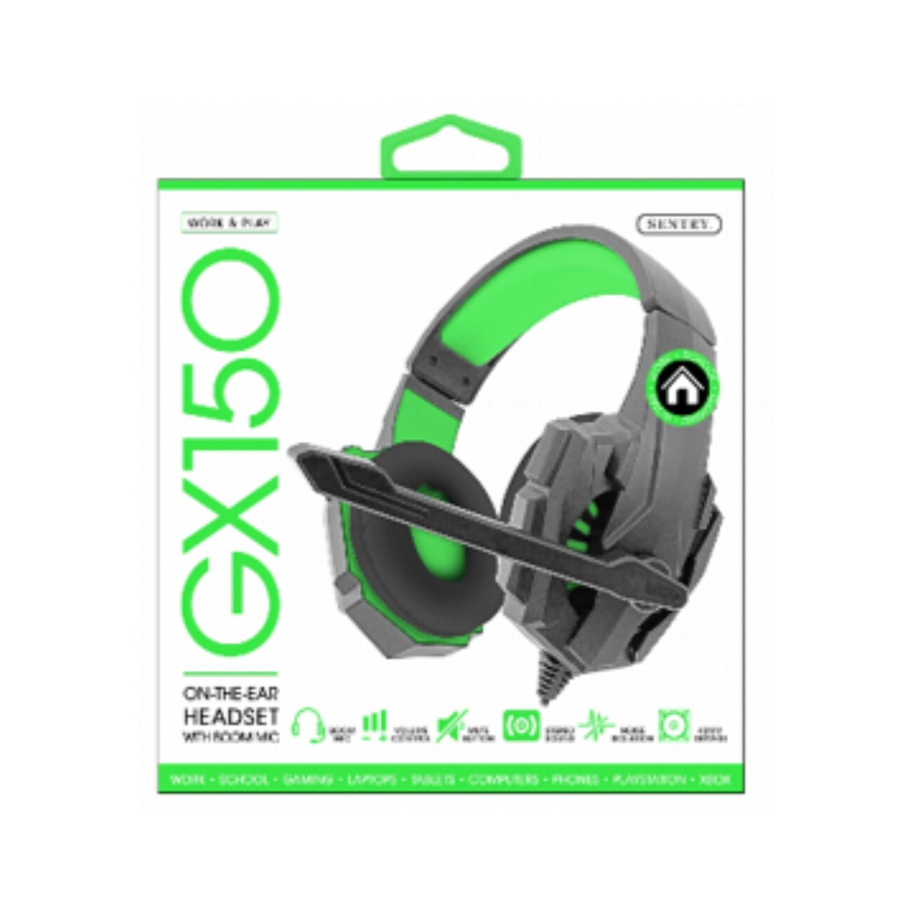 GX:150 Gaming Headphone In Black Green Model # 06ST-HS-GX150BKGR, By Sentry