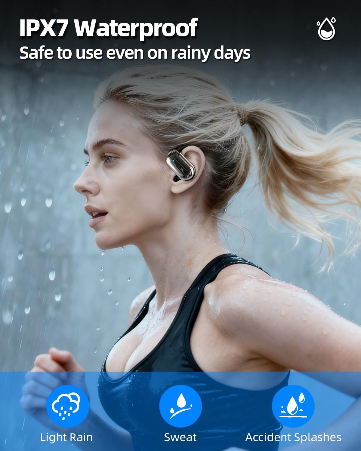 Open Ear Bluetooth 5.4 Headphones with Ergonomic Ear Hook