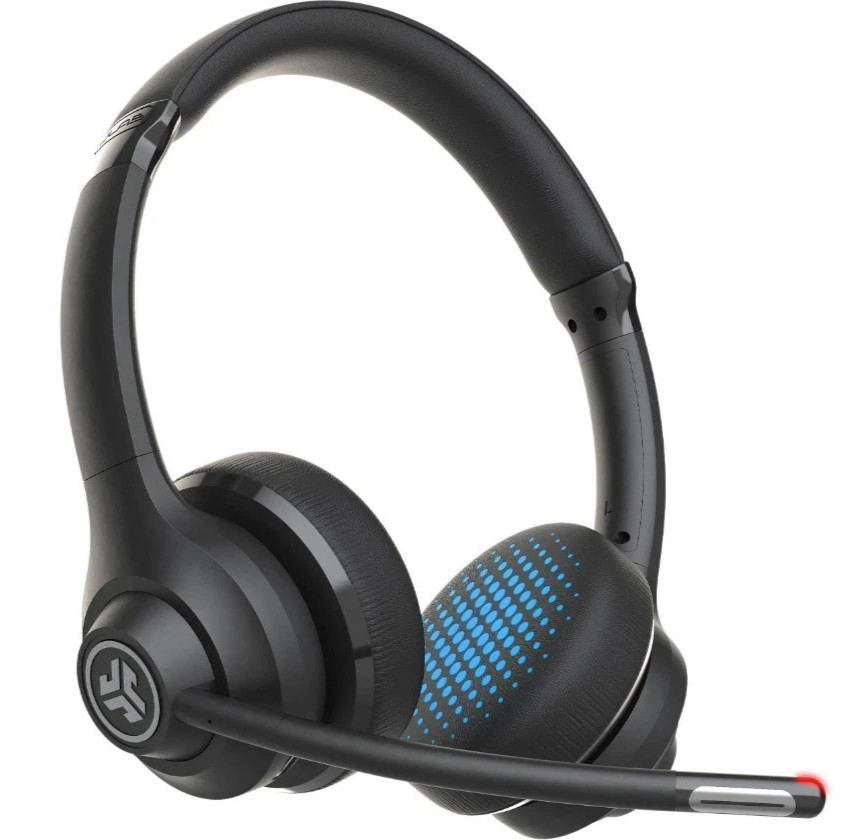 JLab GO Work Wireless & Wired On-Ear Headset 55+ BLUETOOTH MULTIPOINT open box