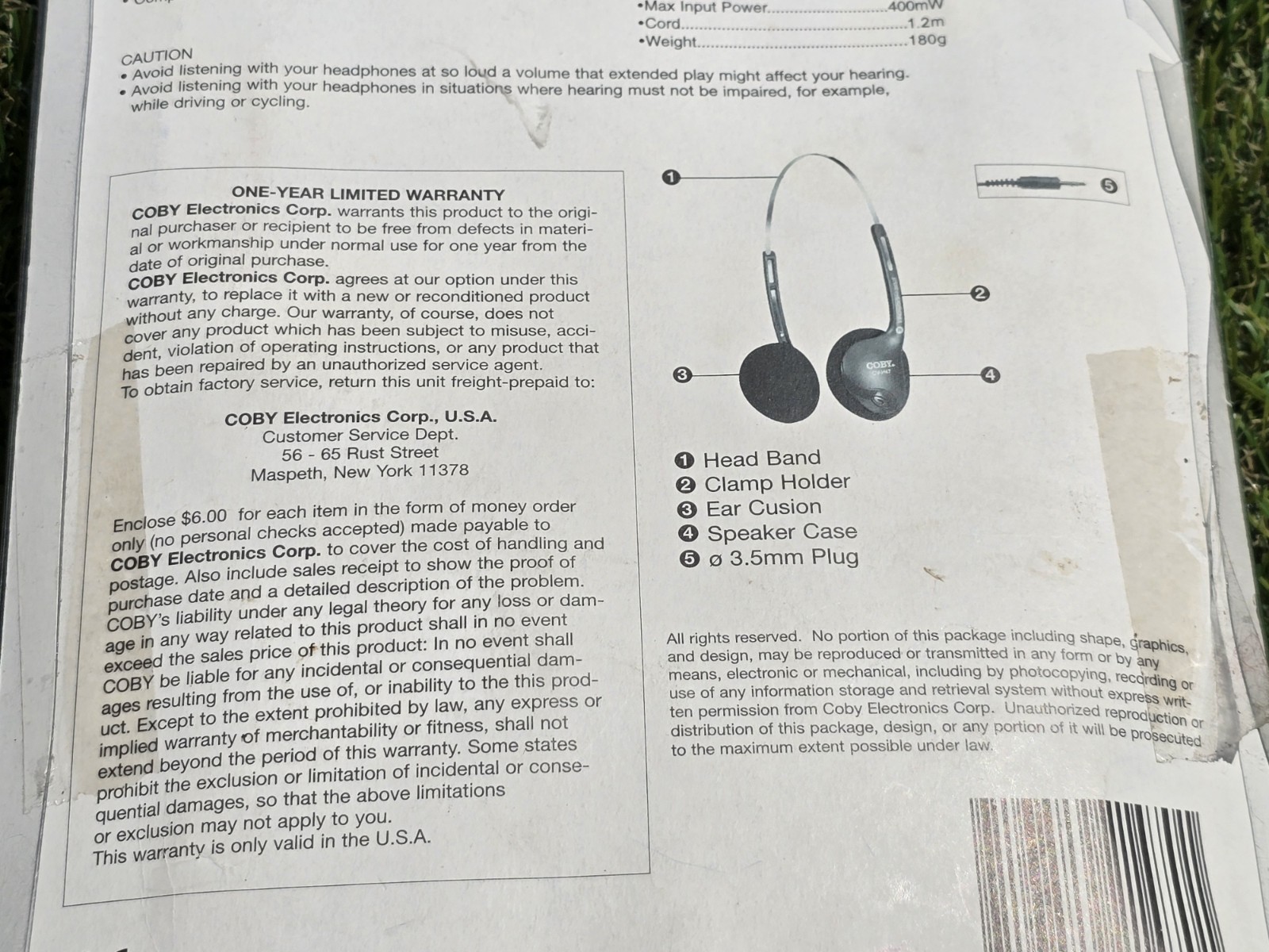 Coby Digital Hi-Fi CV-H47 Super Bass Headphone’s New Sealed *Foam May Be Bad*