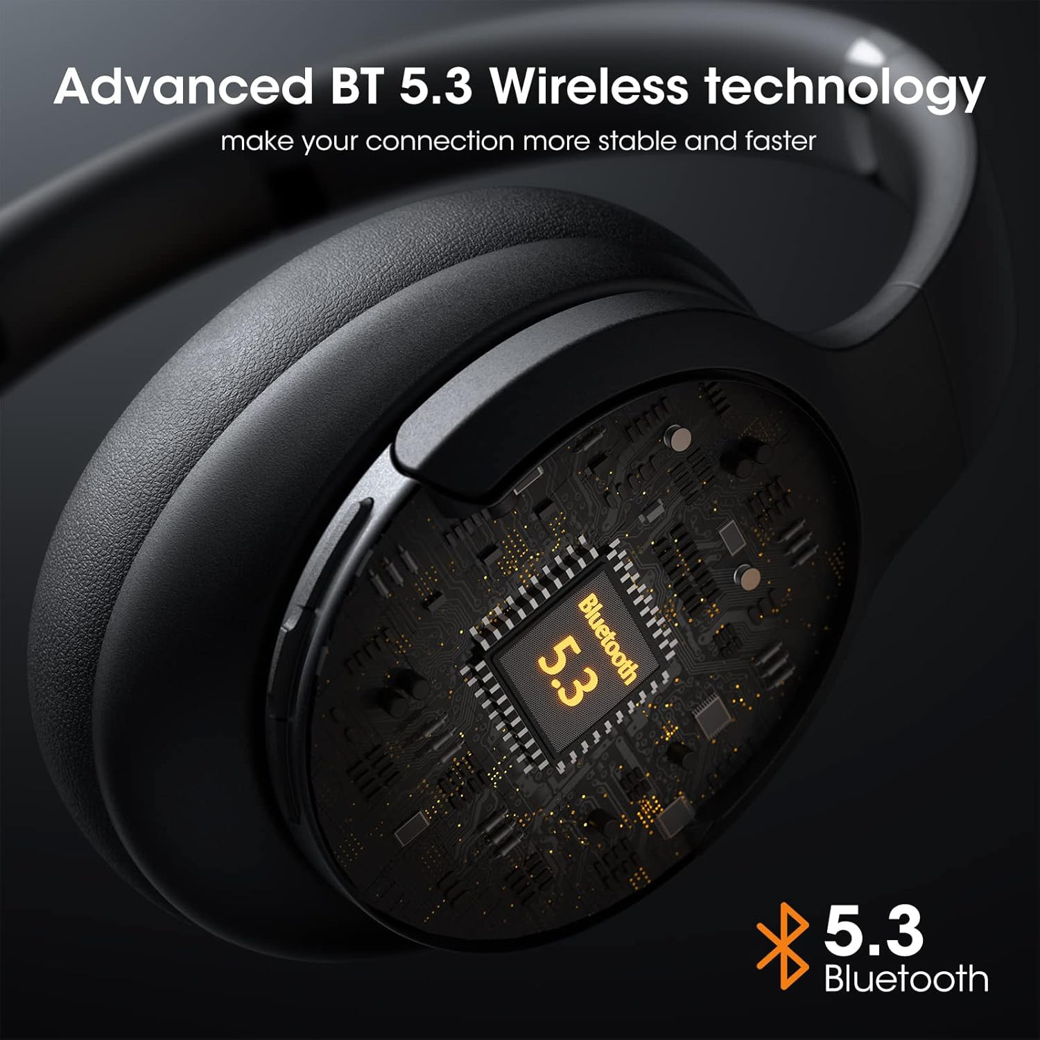 DOQAUS Upgrade Bluetooth Headphones over Ear, 90H Playtime BT 5.3 Wireless Headp
