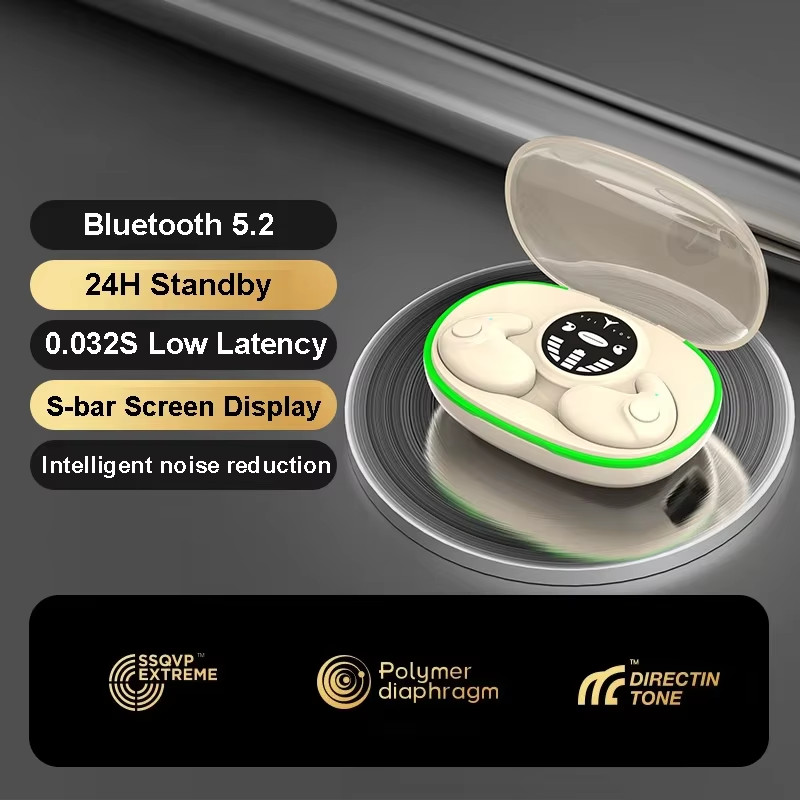 Invisible Sleep Earphones Bluetooth 5.3 Headphones IPX5 Waterproof Noise Reducti