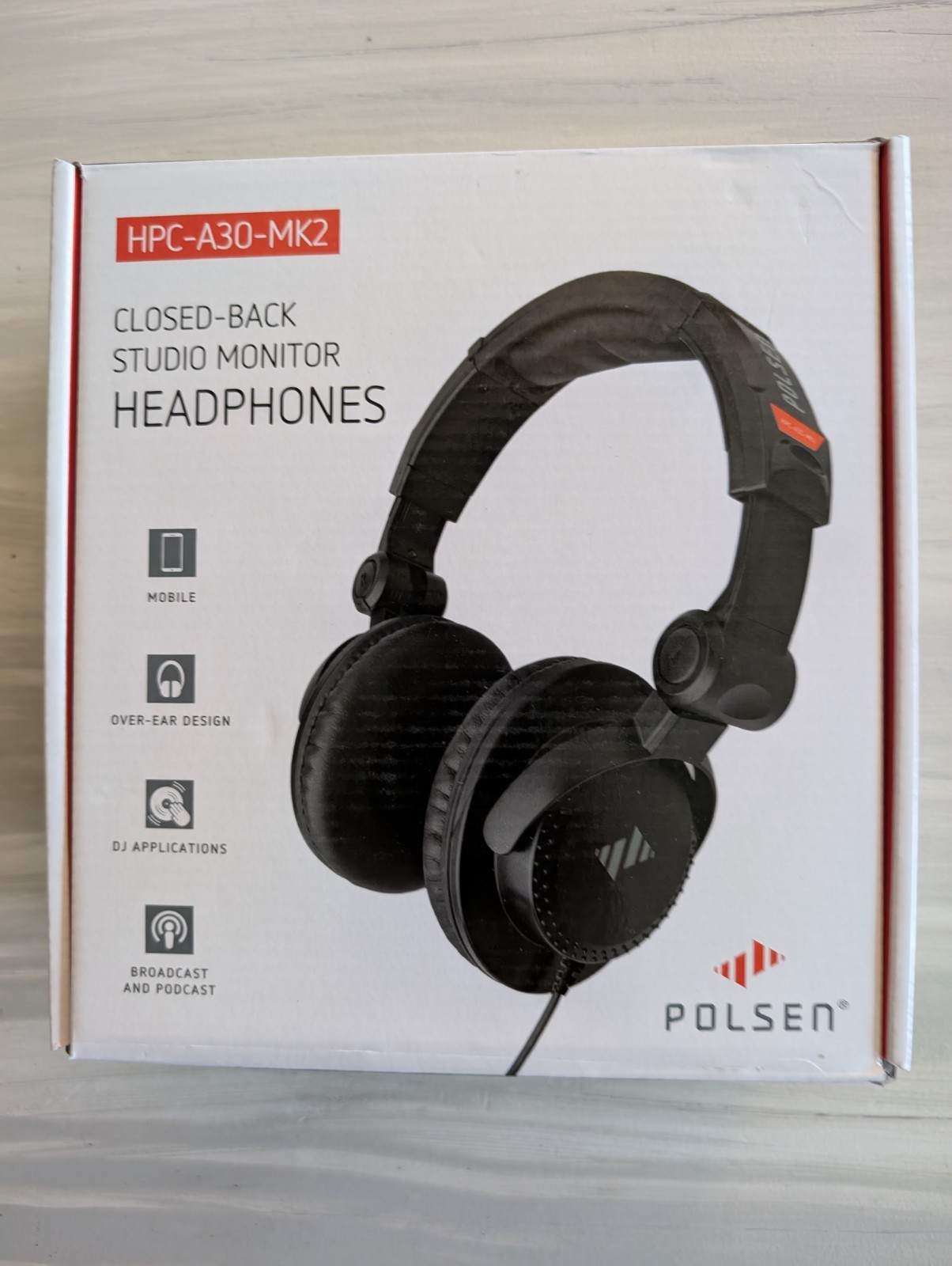 Polsen, HPC-A30-MK2, Closed-Back Studio Monitor Headphones, Black, New: Open Box