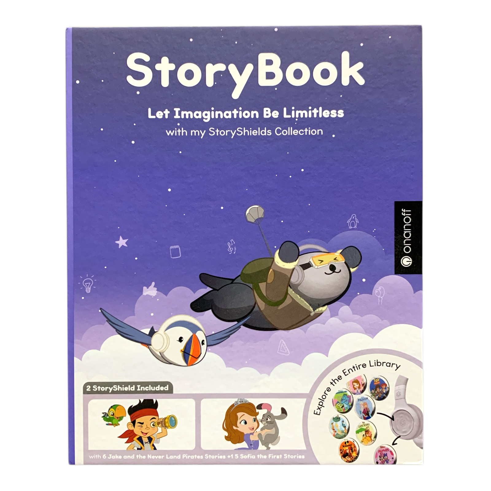 Onanoff StoryPhones Kids Bluetooth Headphones & Storybook Disney Bundle (Blue)