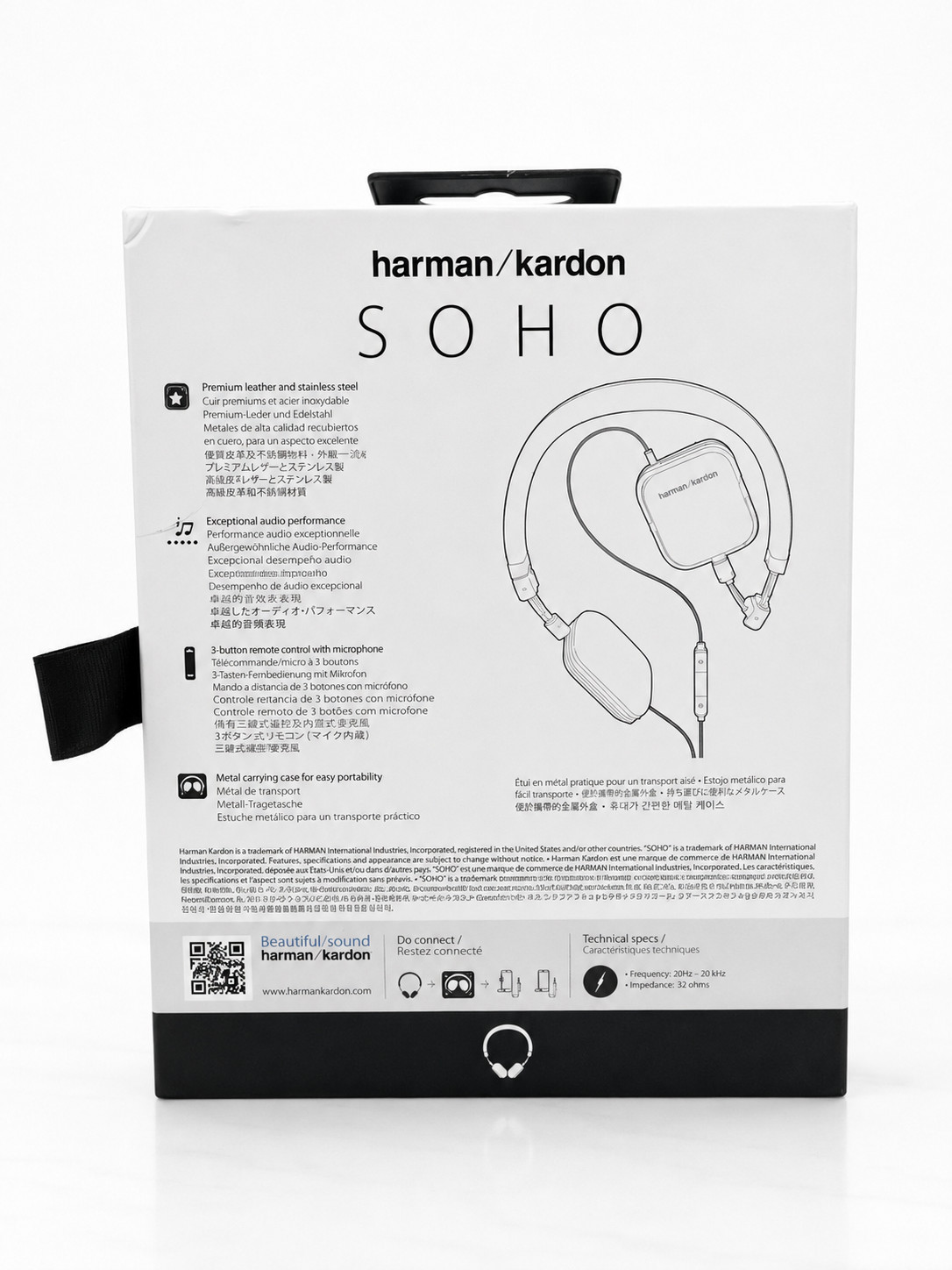 Harman Kardon SOHO Slim Foldable Mini Headphones White HKSOHOIWHT Sealed NIB