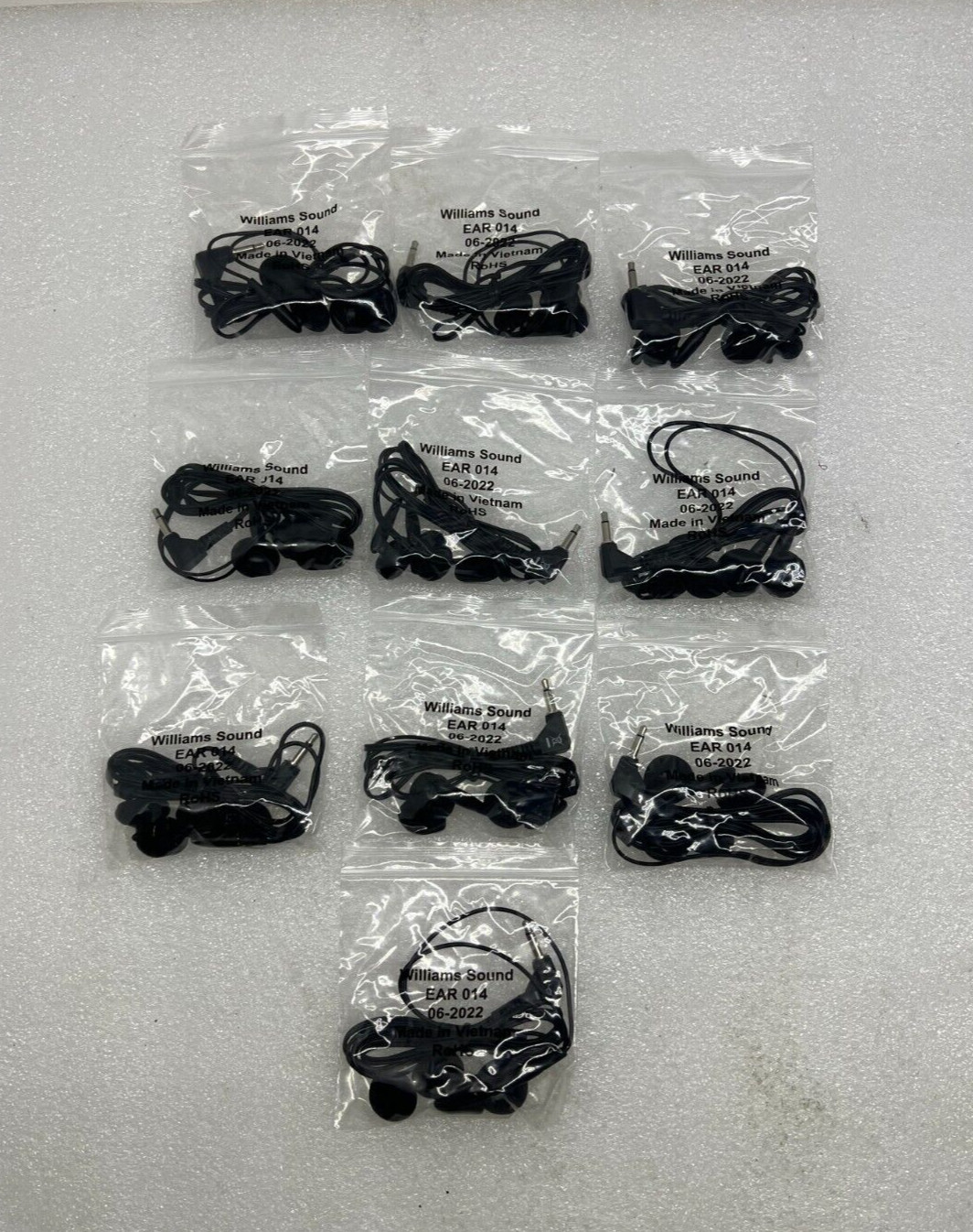 Lot of 10 Williams EAR 014 Dual Mini Earphone 3.5 mm New NIB