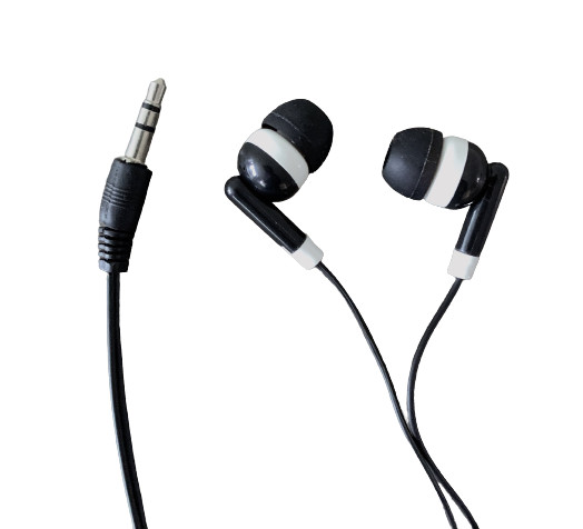 BLACK/WHITE In-Ear Canalbuds w/ 3.5mm plug (no microphone)
