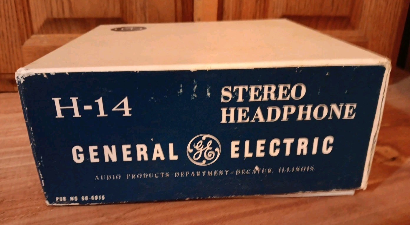 GE General Electric H-14 Stereo Headphones Vintage ELEGA of Japan Tested/WORKS