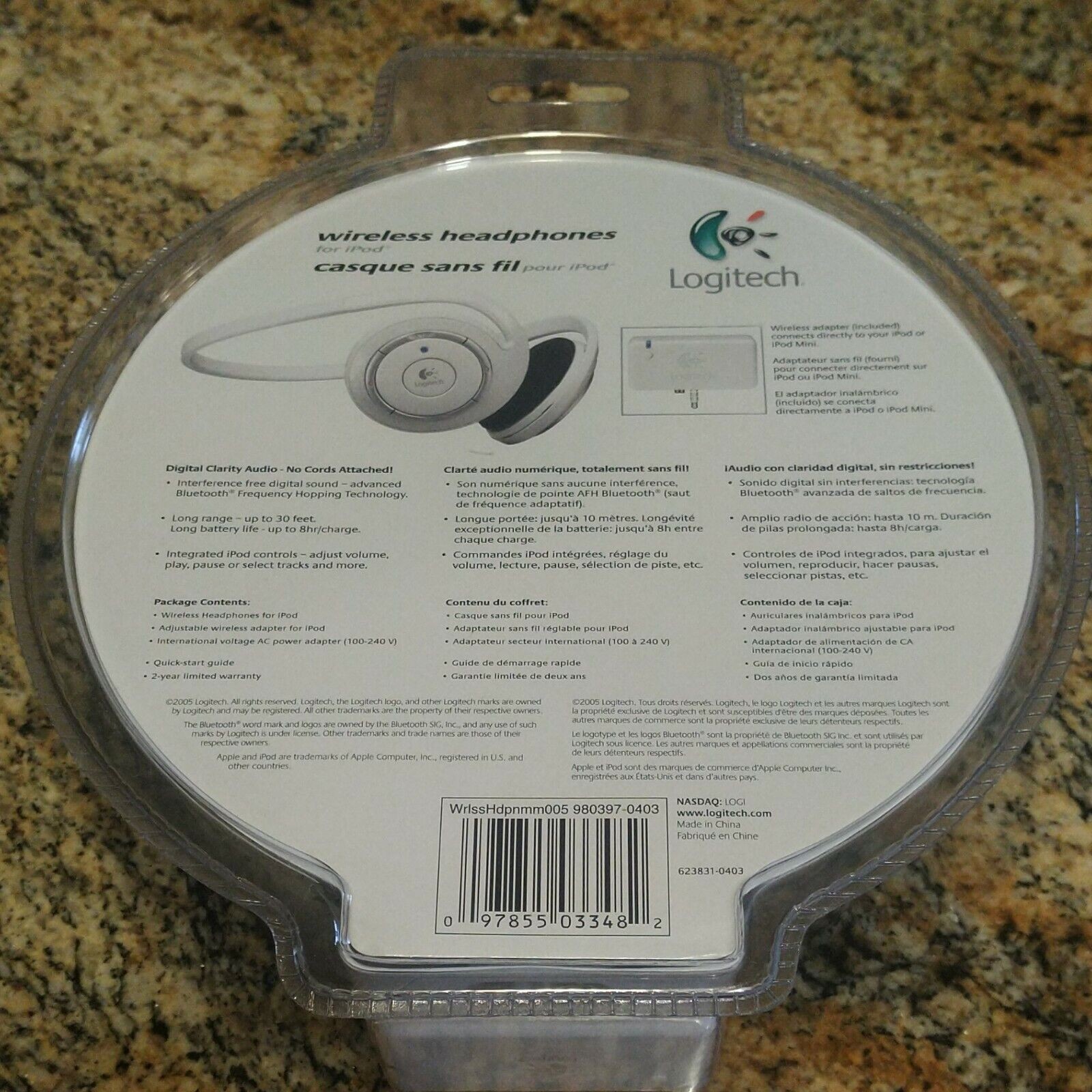 Logitech Wireless Headphones for the iPod – Model 980397-0403 – Sealed