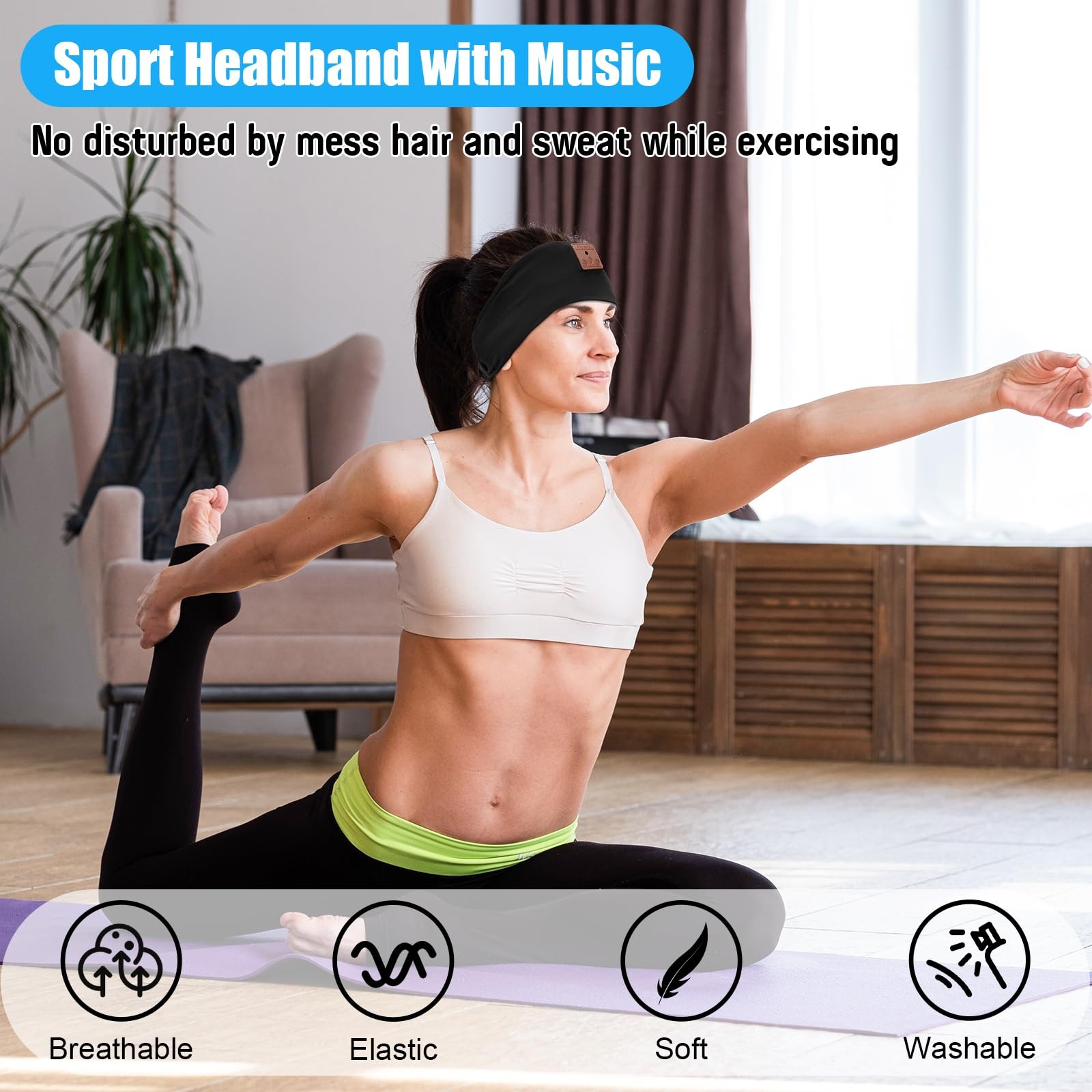 2-Pack Sleeping Headphones Wireless Bluetooth 1 Count (Pack of 2), Black+Grey