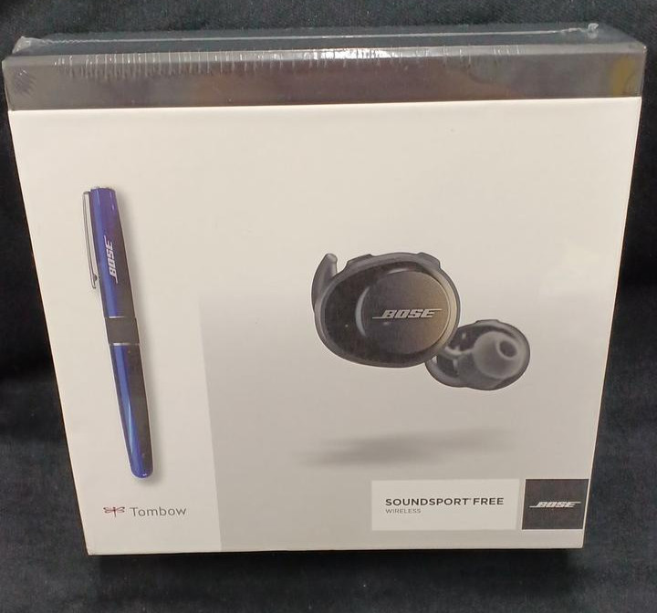Bose SoundSport Free Wireless Earphones Triple Black Tombow Collab Limited Pen