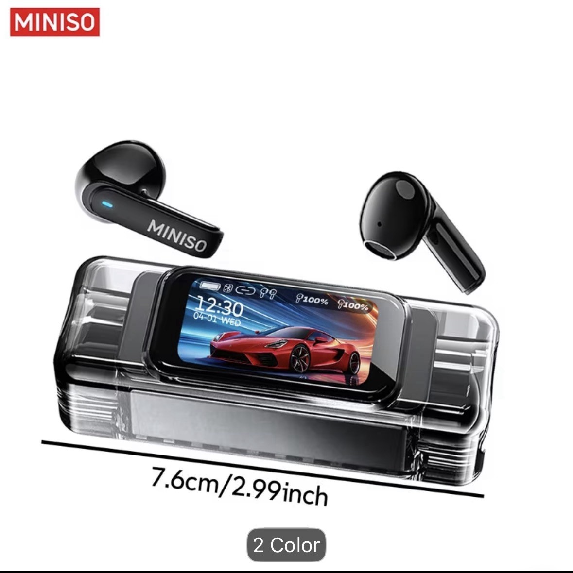 2026 Miniso AI Earbuds with Screen 134 Languages Voice Translation 360 Sound NEW