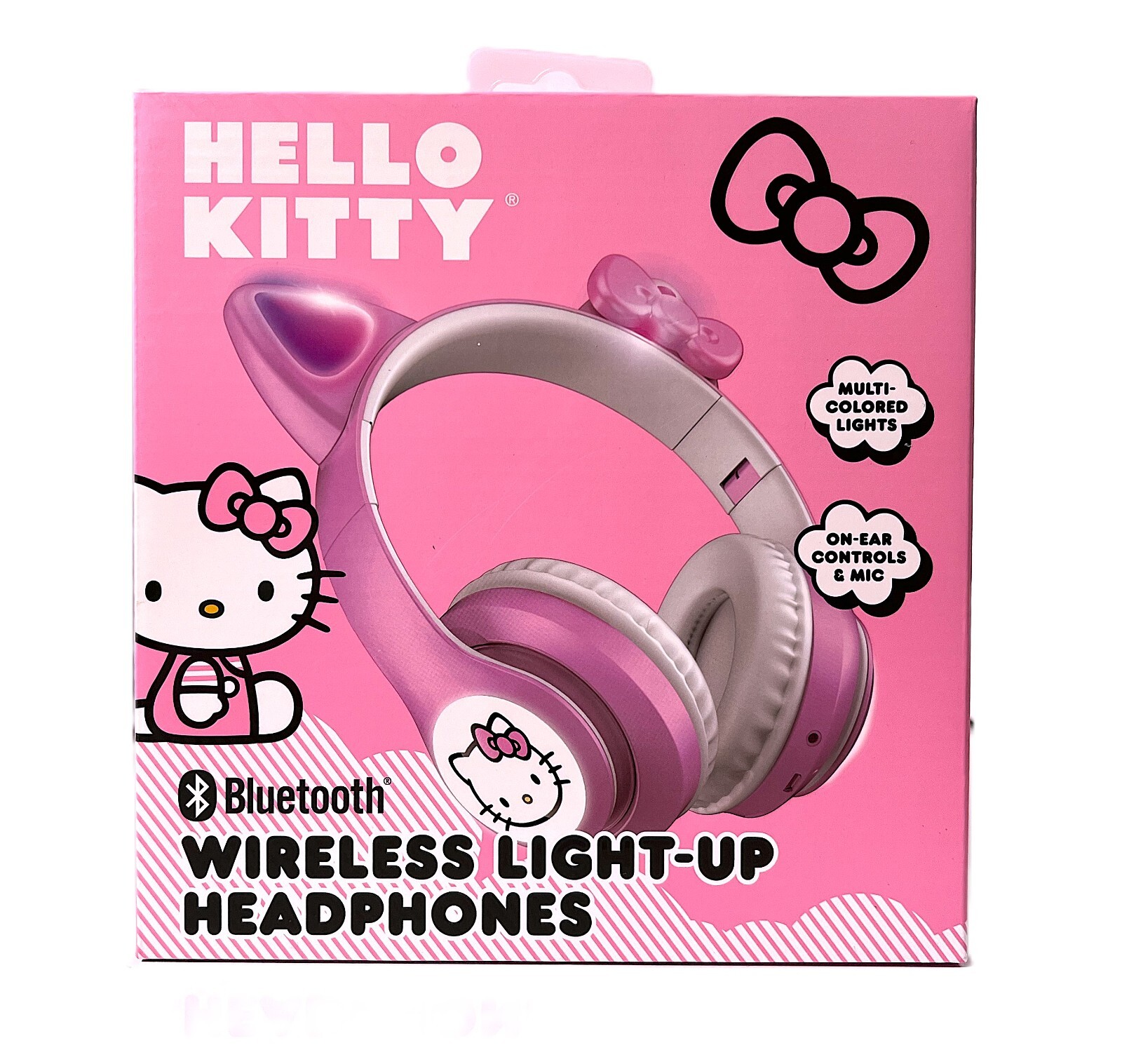Hello Kitty Wireless Light Up Headphones Bluetooth Pink & White Sanrio NEW NIB