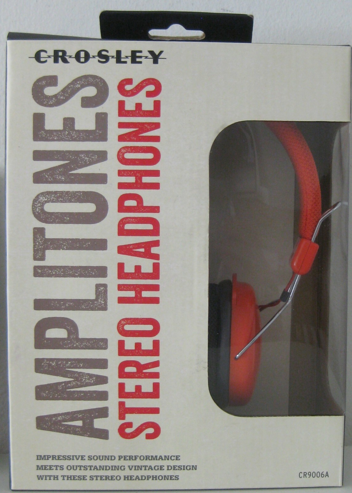 CROSLEY AMPLITONES STEREO HEADPHONES ORANGE NEW IN BOX RARE HBO VINYL PROMO