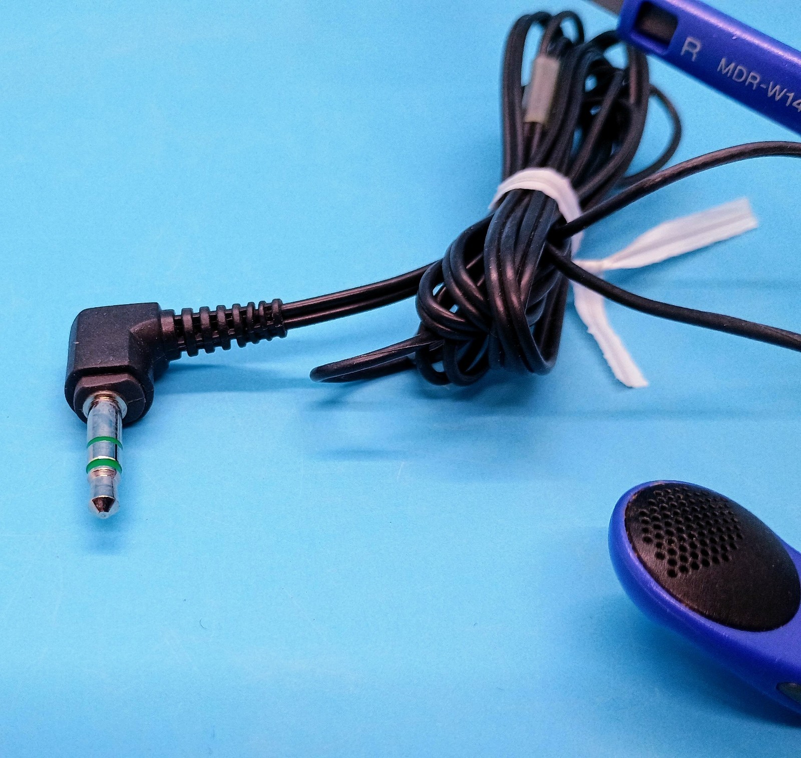 Vintage Sony MDR-W14 Blue Purple Indigo Headphones for Walkman Tested Working