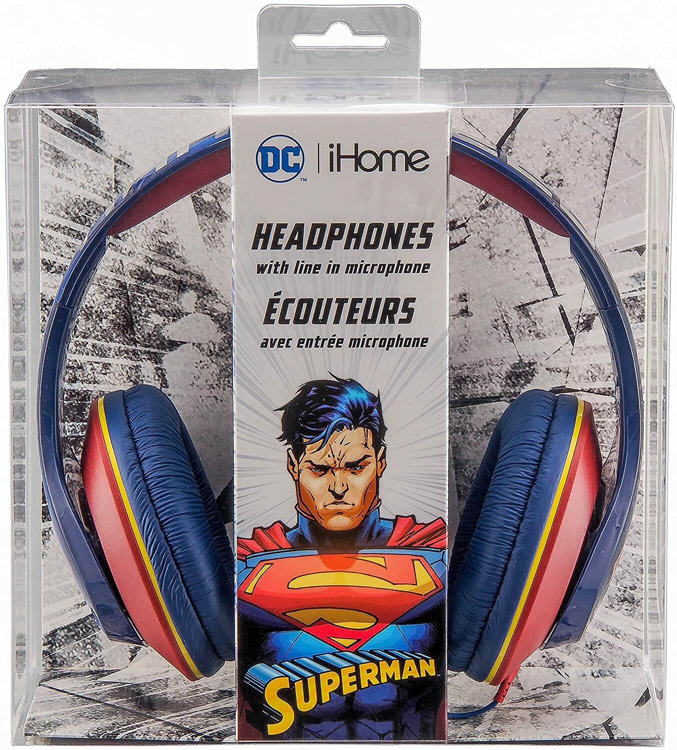 iHome Superman Headphones for Kids Wired Headphones w/ Built in Mic – eKids