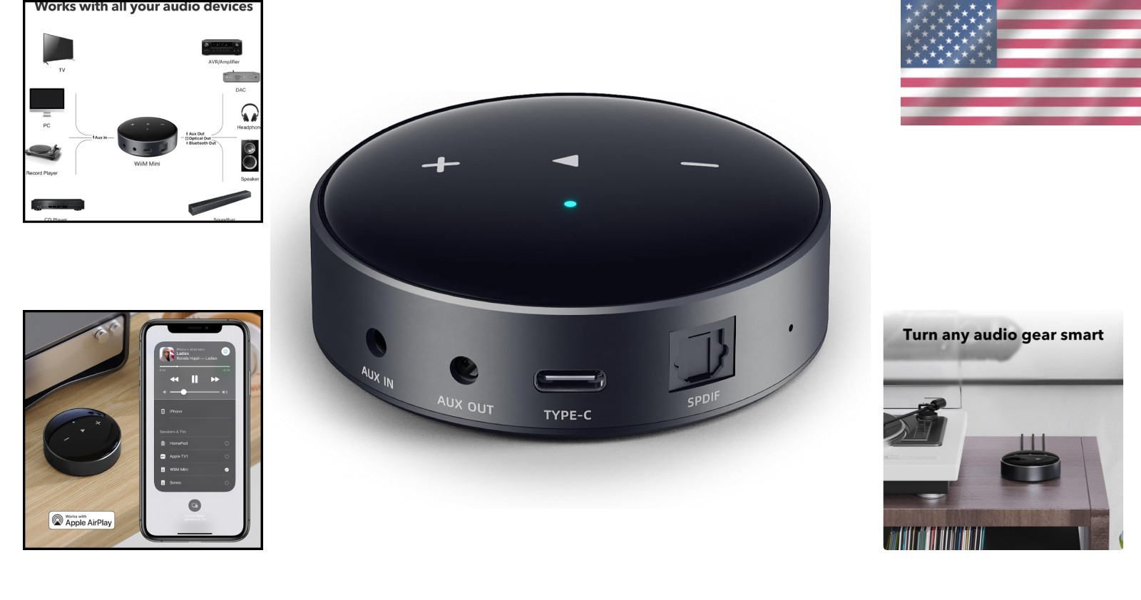 High-Fidelity Mini Audio Streamer – AirPlay 2, Spotify Connect, & Voice Control