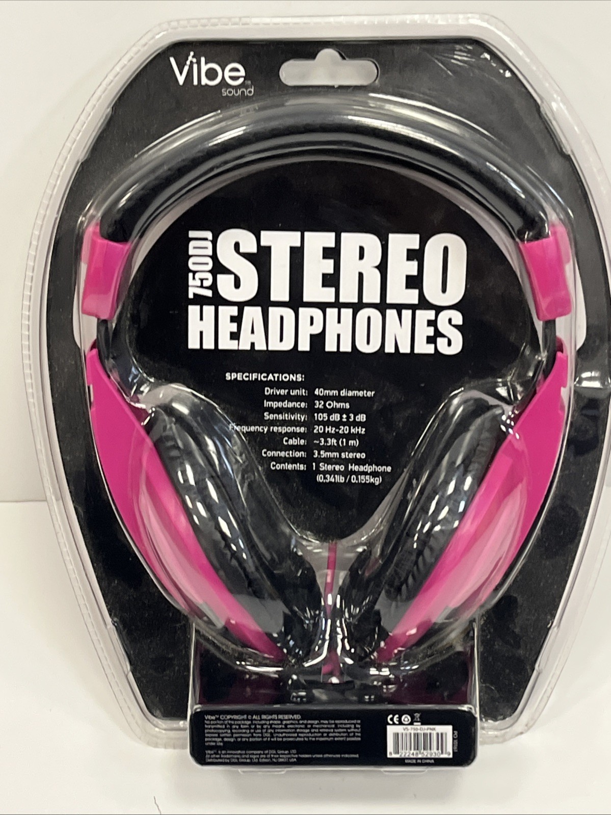 Vibe VS-750-DJ Headband Headphones Pink Sealed NEW